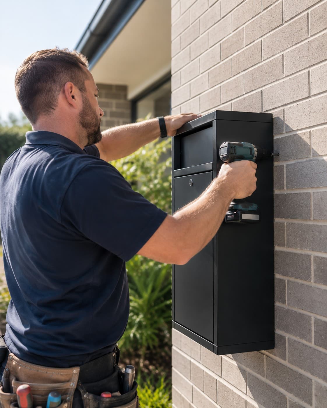 Installing a parcel box on exterior wall